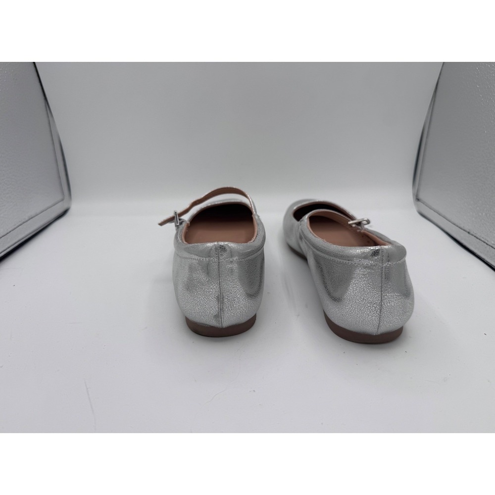 Wild Fable Mary Jane Square Toe Flats Womens 6.5 Silver Metallic Buckle Strap - Picture 4 of 6
